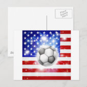 米国サッカー国旗 ポストカード (正面/裏面)