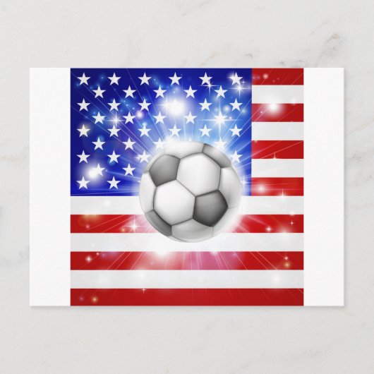 米国サッカー国旗 ポストカード (正面)