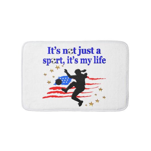 米国サッカー選手のデザイン バスマット (正面)