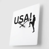 米国サッカー選手 スクエア壁時計 (傾斜)