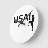 米国サッカー選手 ラウンド壁時計 (傾斜)