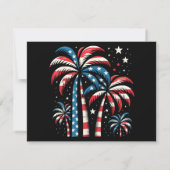 米国サマー国旗7月4日 サンキューカード (裏面)