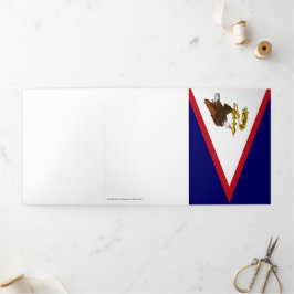 米国サモア国旗 三つ折りカード