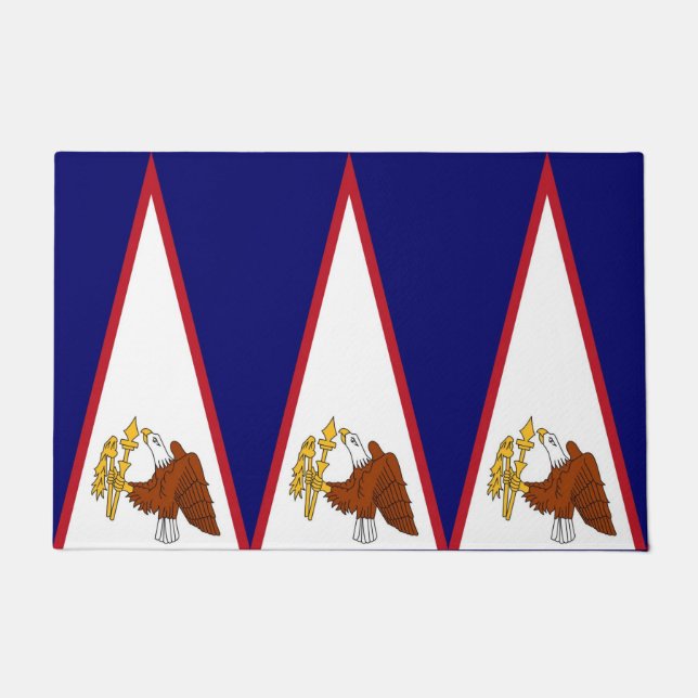米国サモア州旗とドアマット ドアマット (正面)
