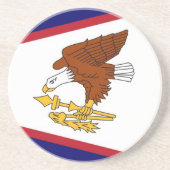 米国サモア州旗と共にコースター コースター (正面)