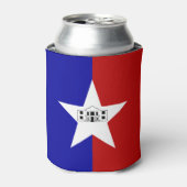 米国サンアントニオシティ国旗を持つクーラーボックス 缶クーラー (缶正面)