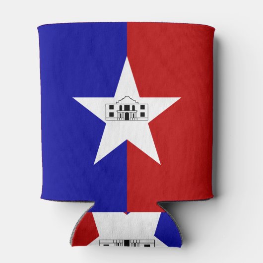 米国サンアントニオシティ国旗を持つクーラーボックス 缶クーラー (裏面)