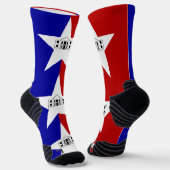 米国サンアントニオ州旗を持つアスレティッククルー靴下 ソックス (傾斜あり)