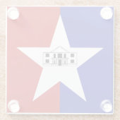 米国サンアントニオ州旗を持つガラスコースター ガラスコースター (裏面)