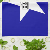 米国サンアントニオ州旗を持つキッチンタオル キッチンタオル (折り畳み)