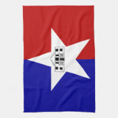 米国サンアントニオ州旗を持つキッチンタオル キッチンタオル (縦)