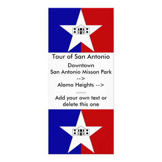 米国サンアントニオ州旗を持つラックカード ラックカード (正面)