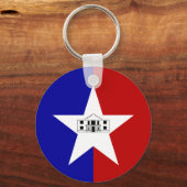 米国サンアントニオ市旗とキーチェーン キーホルダー (正面)