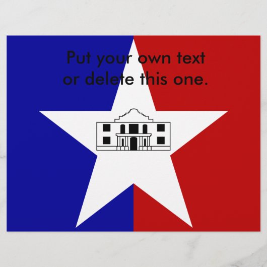 米国サンアントニオ市旗を持つフライヤー チラシ (正面)