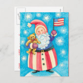米国サンタクロースのクリスマス シーズンポストカード (正面/裏面)
