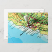 米国サンフランシスコの地図 ポストカード (正面/裏面)