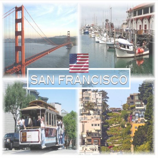 米国サンフランシスコ – ゴールデンゲートブリッジ – ケーブルカー。 シール (正面)