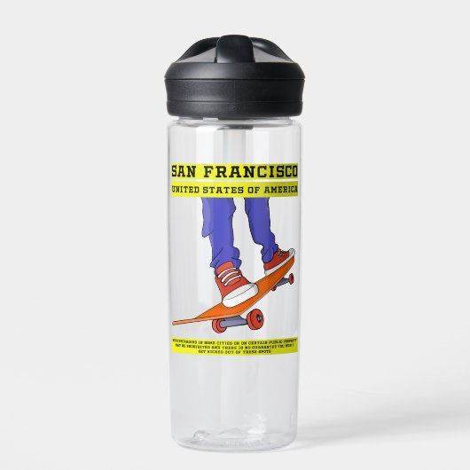 米国サンフランシスコ・スケート ウォーターボトル (正面)