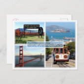 米国サンフランシスコ – ナパバレーゴールデンゲートブリッジ ポストカード (正面/裏面)