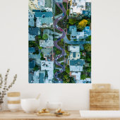 米国サンフランシスコ，ロンバード通りの空中表示 ポスター (キッチン)