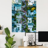 米国サンフランシスコ，ロンバード通りの空中表示 ポスター (ホームオフィス)