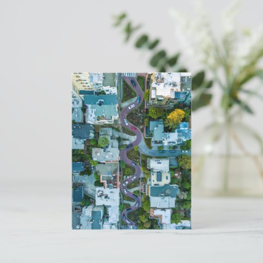 米国サンフランシスコ,ロンバード通りの空中表示 ポストカード (スタンド正面)