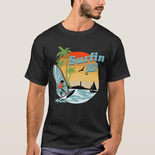 米国サーファー・サーフィン Tシャツ (正面)