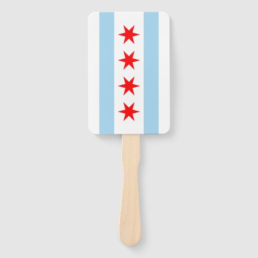 米国シカゴ市旗を持つハンドファンのセット ハンドファン (正面)