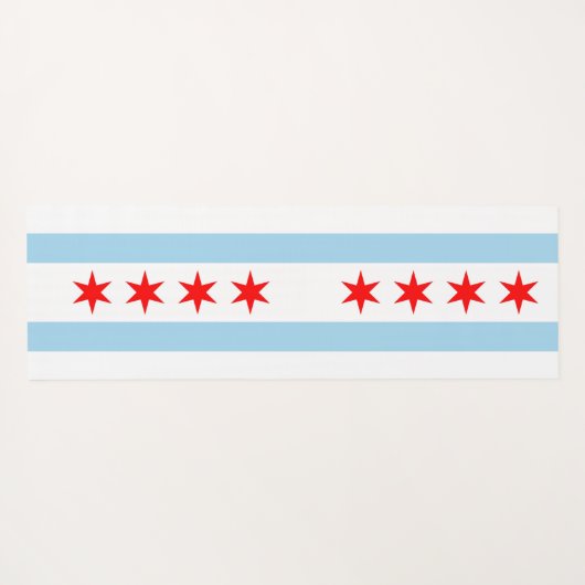 米国シカゴ市旗を持つ愛国的なヨガマット ヨガマット (裏面(横))