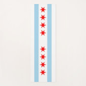 米国シカゴ市旗を持つ愛国的なヨガマット ヨガマット (正面)