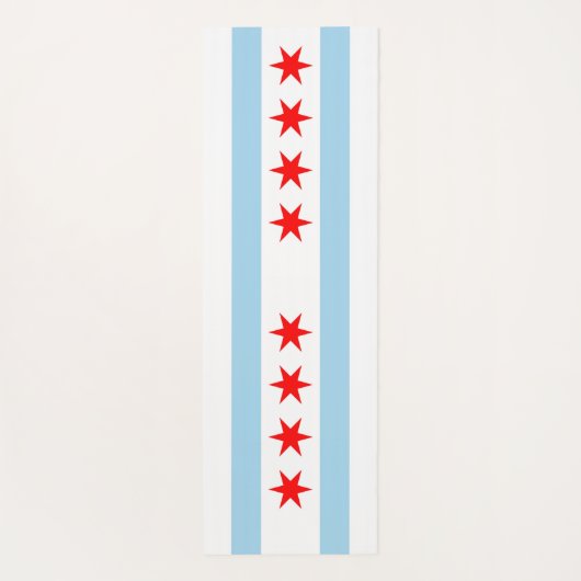 米国シカゴ市旗を持つ愛国的なヨガマット ヨガマット (裏面)