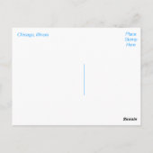 米国シカゴ・イリノイ州統一されたナイトスカイライン州 ポストカード (裏面)