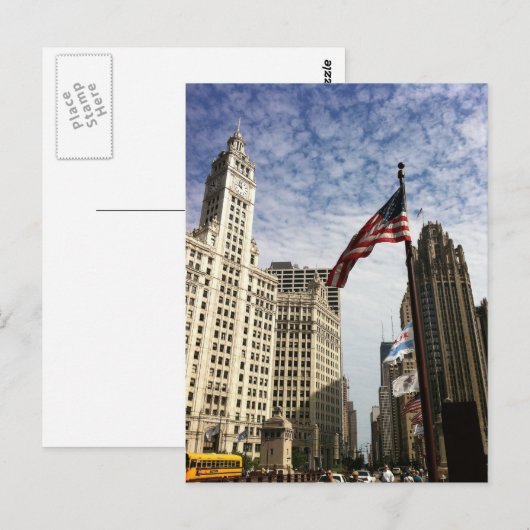 米国シカゴ ポストカード (正面/裏面)