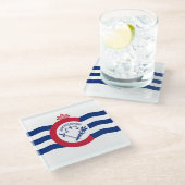 米国シンシナティ州旗を持つガラスコースター ガラスコースター (アングル)