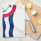 米国シンシナティ州旗を持つキッチンタオル キッチンタオル (四つ折り)