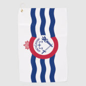 米国シンシナティ州旗を持つゴルフタオル ゴルフタオル (正面)