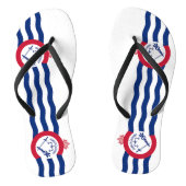 米国シンシナティ州旗を持つ大人のスリムストラップ ビーチサンダル (ソール)
