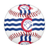 米国シンシナティ州旗を持つ愛国野球 野球ボール (裏面)