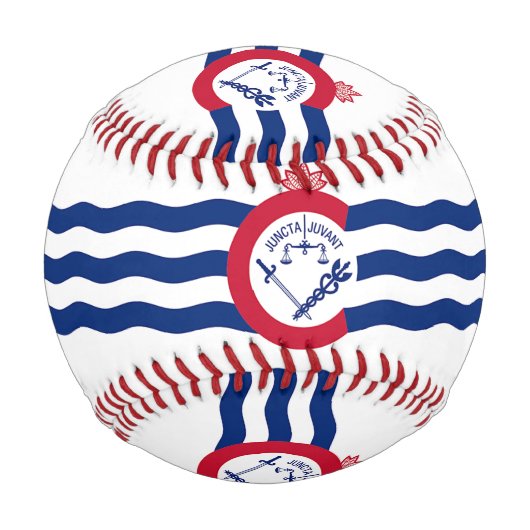 米国シンシナティ州旗を持つ愛国野球 野球ボール (正面)
