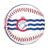 米国シンシナティ州旗を持つ愛国野球 野球ボール (正面左)