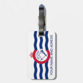 米国シンシナティ州旗を持つ荷札 ラゲッジタグ (裏面縦)