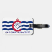 米国シンシナティ州旗を持つ荷札 ラゲッジタグ (裏面横)