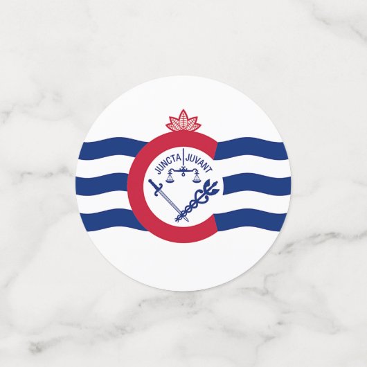 米国シンシナティ州旗を持つ表紙吹雪 コンフェッティ (スモール正面)