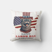 米国シンプルエレガント国旗のある労働日 クッション (正面)