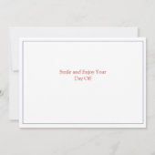 米国シンプルエレガント国旗のある労働日 サンキューカード (裏面)