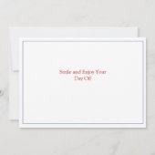 米国シンプルエレガント国旗のある労働日 サンキューカード (裏面)