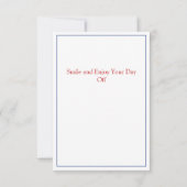 米国シンプルエレガント国旗を持つ労働の日ありがとうC サンキューカード (裏面)