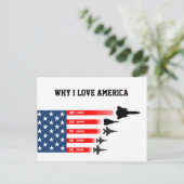 米国ジェット戦闘機：アメリカを愛する理由 ポストカード (スタンド正面)