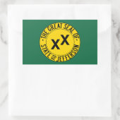 米国ジェファーソン州旗 長方形シール (バッグ)