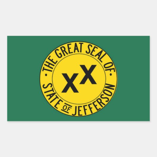 米国ジェファーソン州旗 長方形シール (正面)